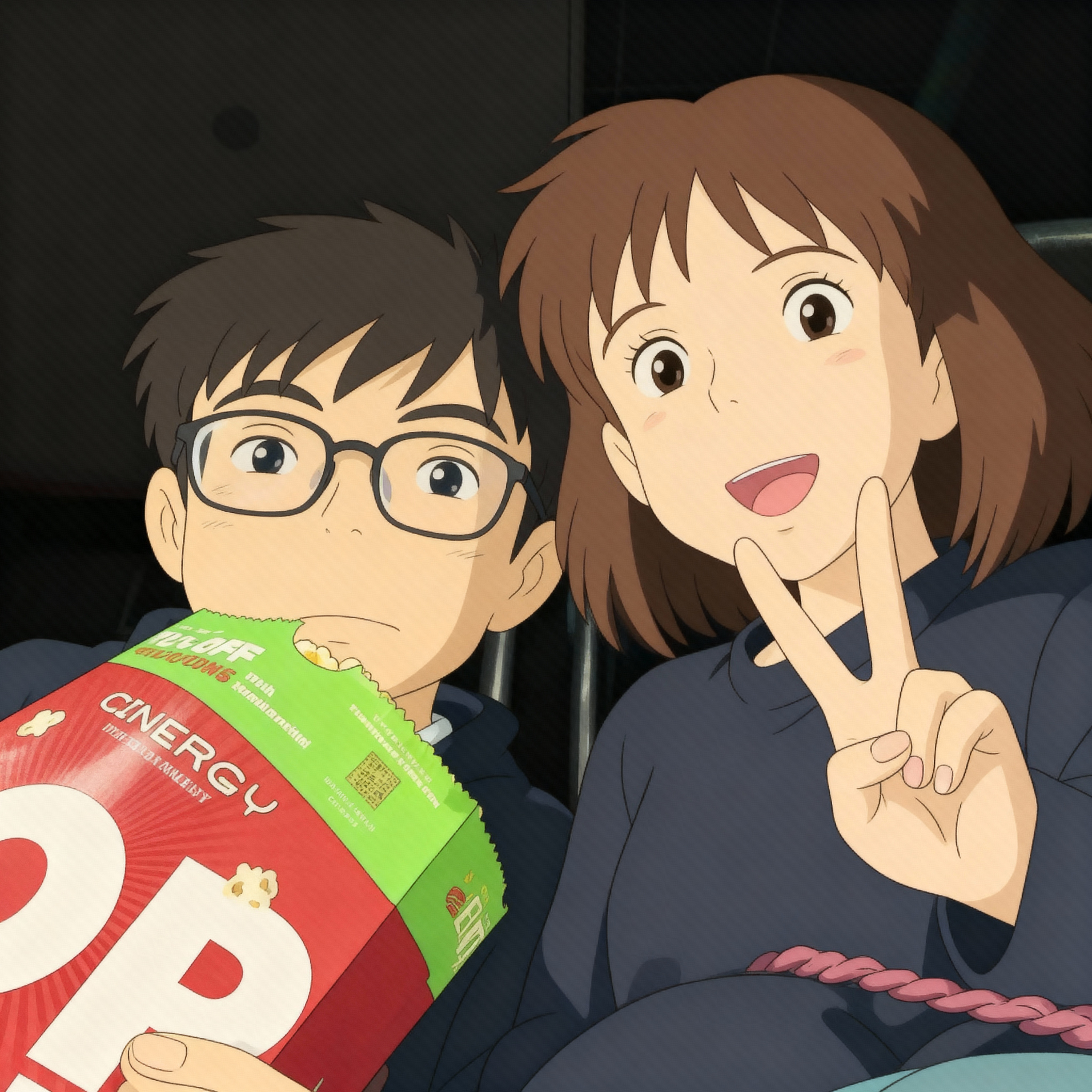 Movie night with her